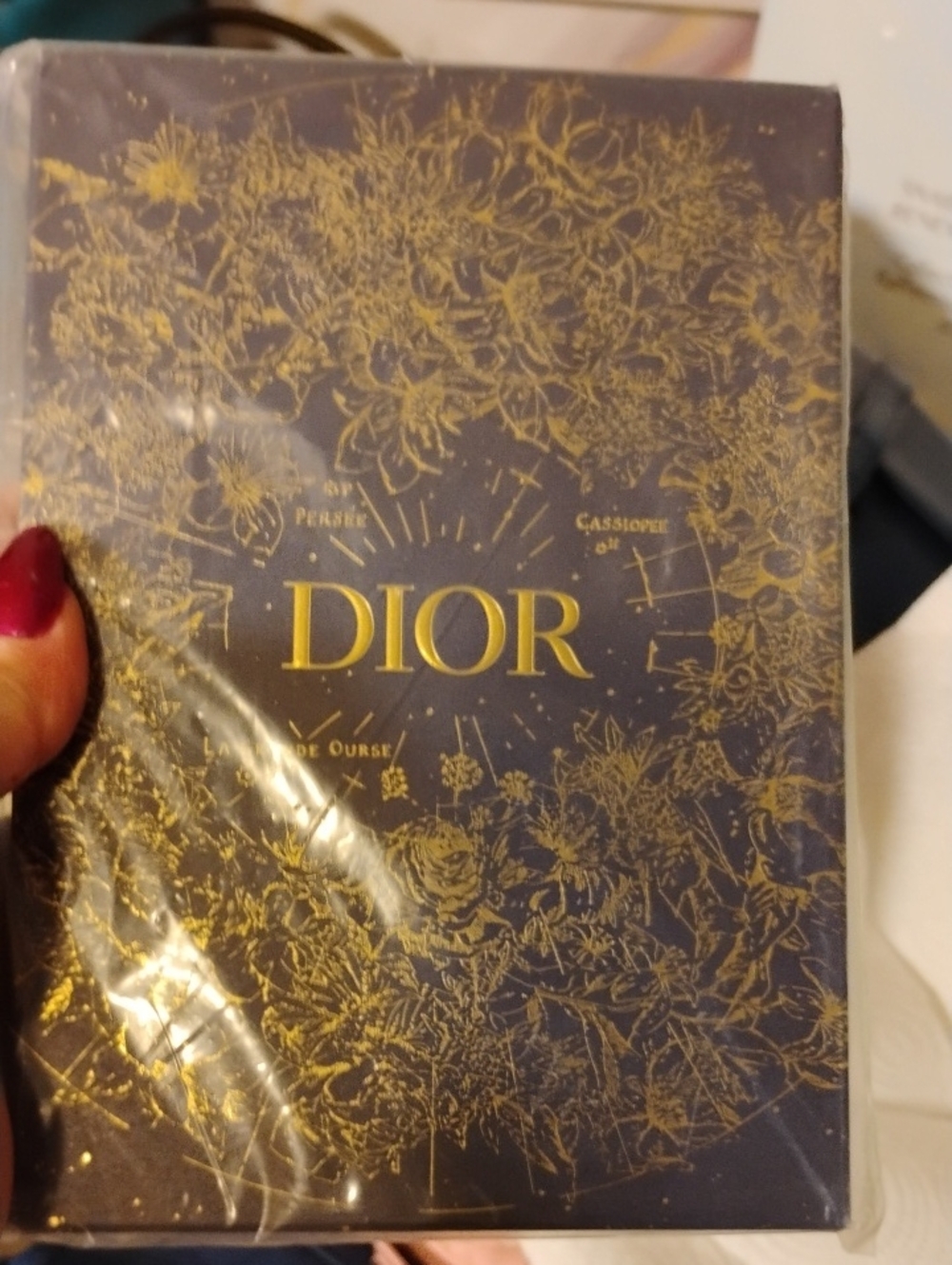 Dior Navy Journal With Box with Gold Floral Foil